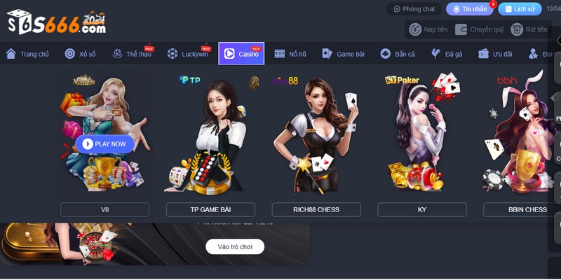 Sau khi đăng nhập thành công game thủ sẽ thấy giao diện chính của s66