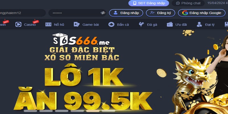 Đầu tiên anh em cần truy cập vào trang đăng nhập S666 chính thức của nhà cái